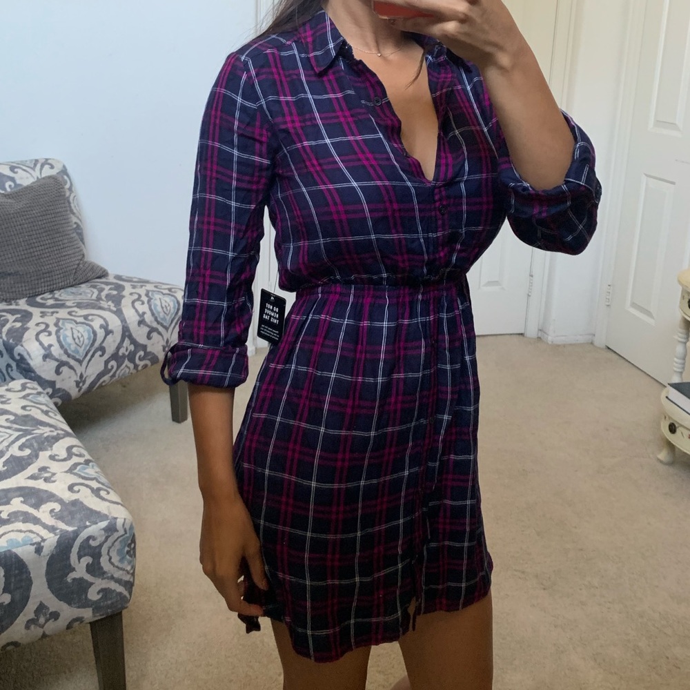 Express plaid dress size XS new with tags